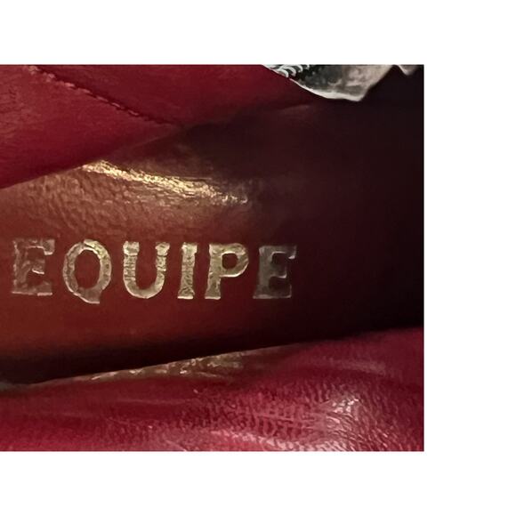Vintage Equipe Italian Leather Square Toe Boots 3" Heel Size 36 Matrix Old Money - Picture 6 of 11